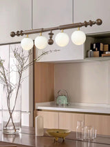Roman Column Curated Mouth-Blown Frosted Glass C – full fixture elevation view