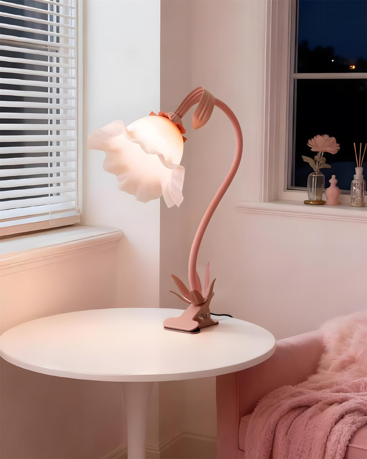 Rosalie Curated Optical Acrylic Table Lamp – unlit natural material contrast