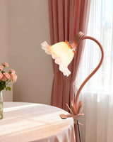 Rosalie Curated Optical Acrylic Table Lamp warm illuminated room view