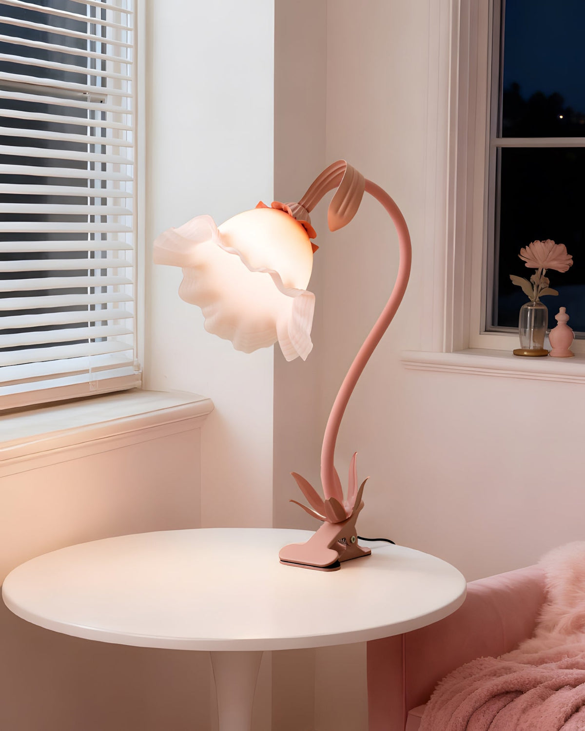 Optical Acrylic craftsmanship detail on Rosalie Curated Optical Acrylic Table Lamp