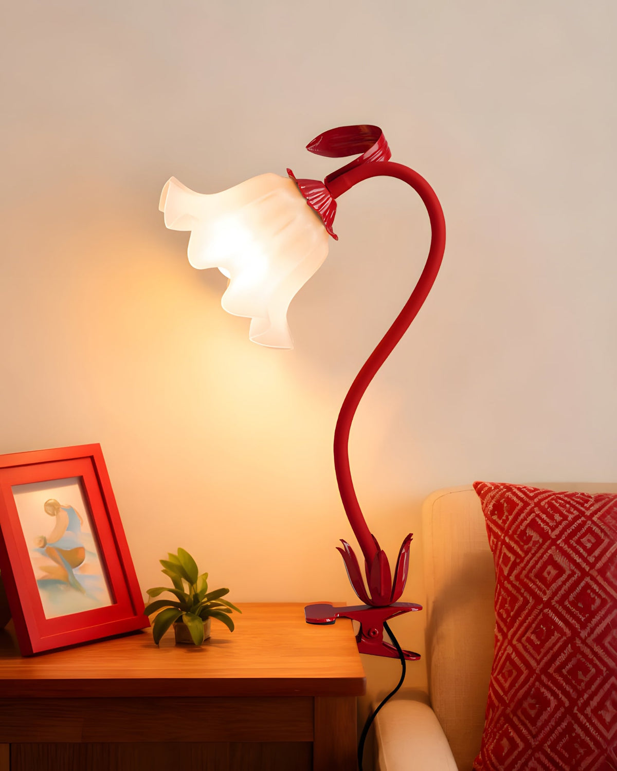 Rosalie Curated Optical Acrylic Table Lamp – architectural ceiling profile