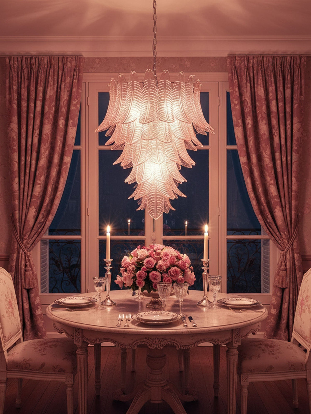 Rosalind Glass Chandelier – Ambient Illumination in Luxury Interior Setting View 15