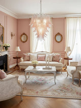 Rosalind Glass Chandelier – Ambient Illumination in Luxury Interior Setting View 14