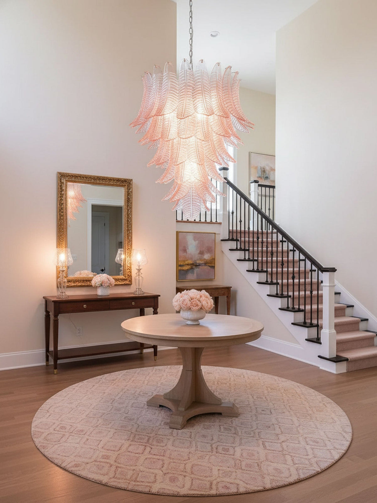 Rosalind Glass Chandelier – Ambient Illumination in Luxury Interior Setting View 7