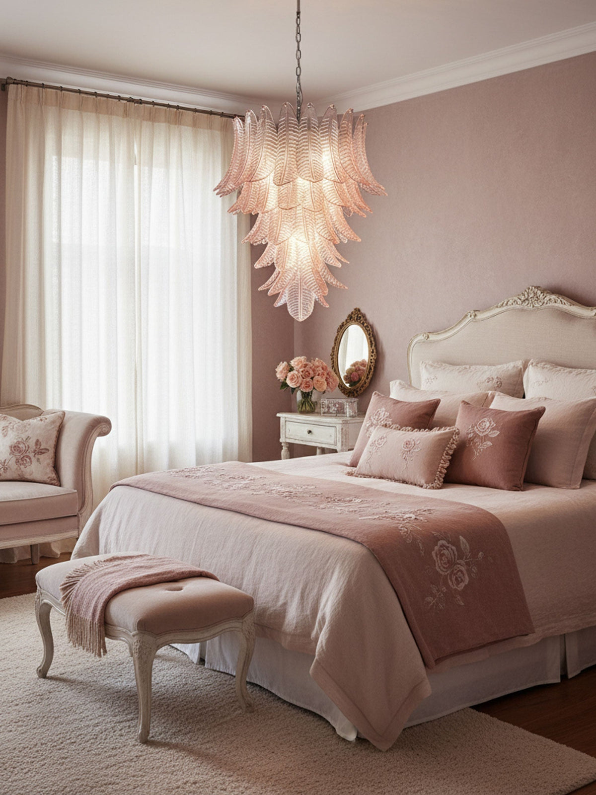 Rosalind Glass Chandelier – Ambient Illumination in Luxury Interior Setting View 9