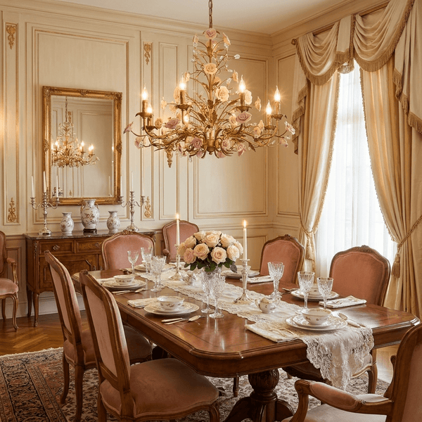 Rose Curated K9 Bohemian Crystal Chandelier