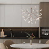 Rose Gold Firefly LED Curated Iron & Glass Chand – handcrafted surface texture