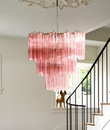 Rose Tubes Glass Curated Mouth-Blown Frosted Gla installed in residential dining space