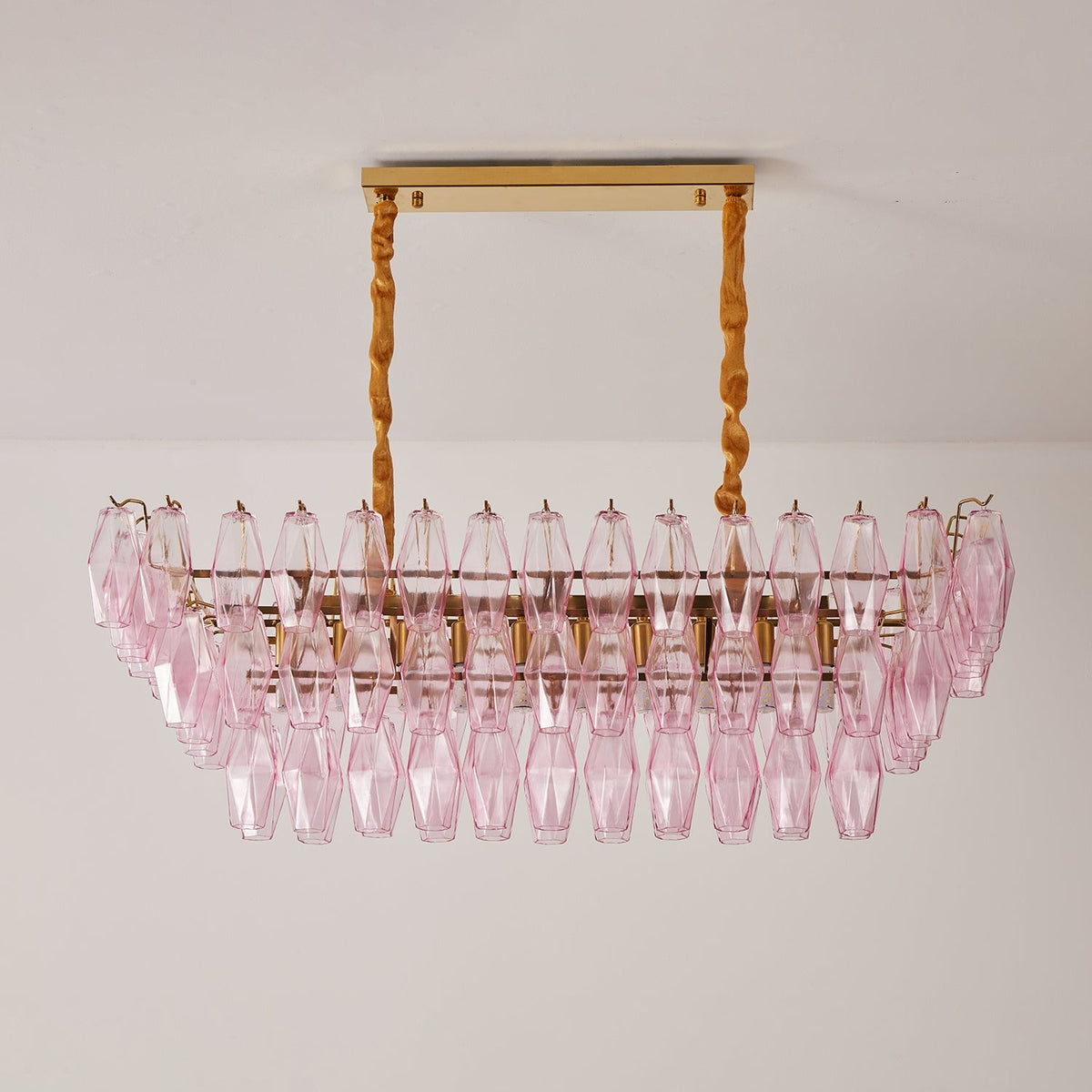 Rose Prism Glass Curated Mouth-Blown Frosted Gla – L 47.2 x H 15.7 x H 12.6 finish configuration