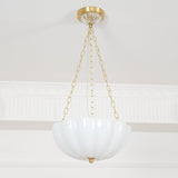 Rosehill Curated Mouth-Blown Frosted Glass Chand – full fixture elevation view
