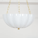 Rosehill Curated Mouth-Blown Frosted Glass Chand – side angled contour profile