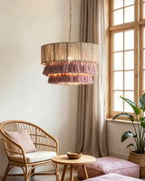 Roselle Curated Solid Brass Pendant Light – unlit natural material contrast