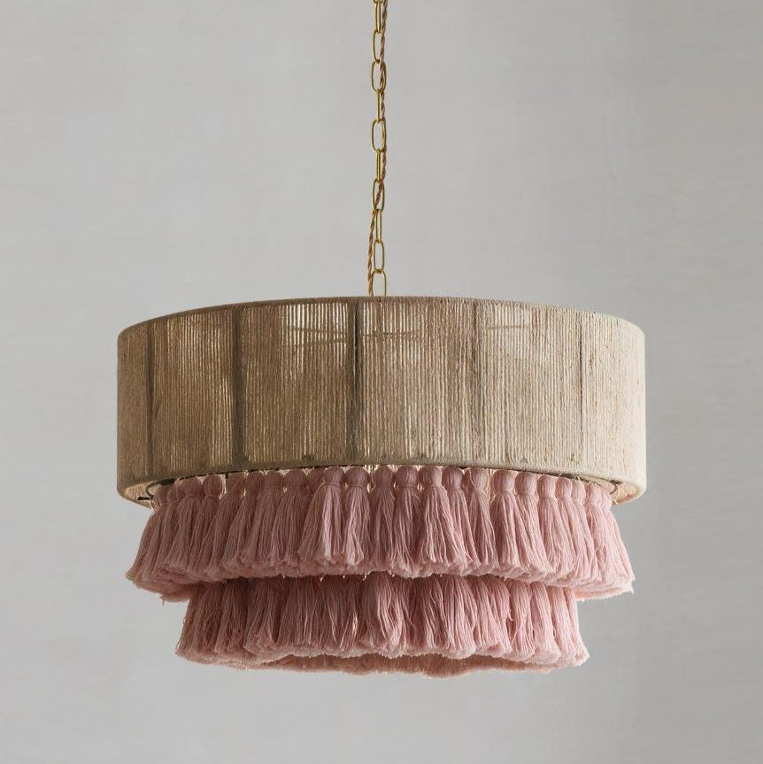 Roselle Curated Solid Brass Pendant Light – full fixture elevation view