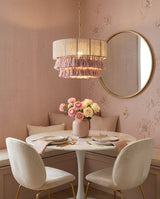 Roselle Curated Solid Brass Pendant Light – illuminated warm ambiance setting