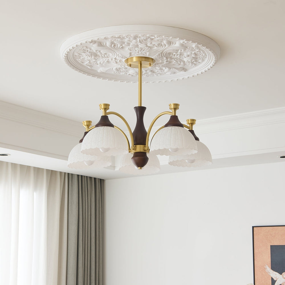Rosetta Curated Mouth-Blown Frosted Glass Chande