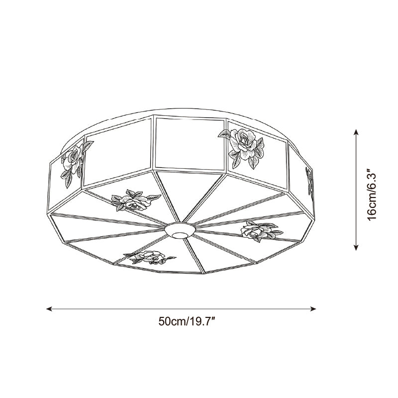 Iron & Glass craftsmanship detail on Rosienne Curated Iron & Glass Flush Mount Ceilin