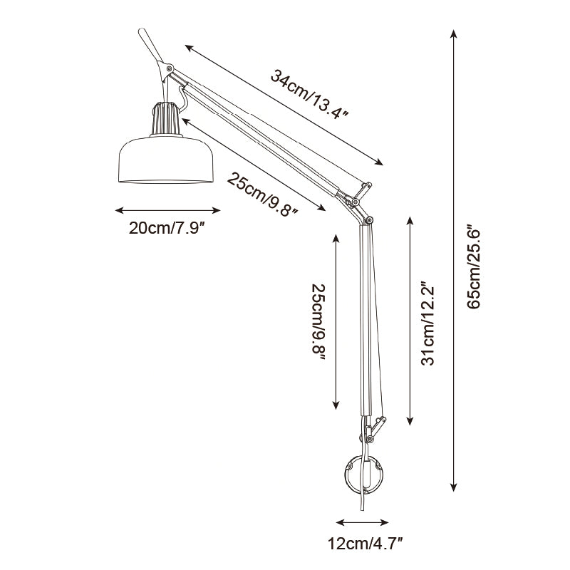 Rosso Swing Arm Curated Iron & Glass Wall Sconce – macro detail view