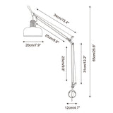 Rosso Swing Arm Curated Iron & Glass Wall Sconce – macro detail view