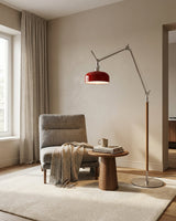 Rosso Floor Curated Iron & Glass Floor Lamp warm illuminated room view