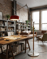 Rosso Floor Curated Iron & Glass Floor Lamp – illuminated warm ambiance setting