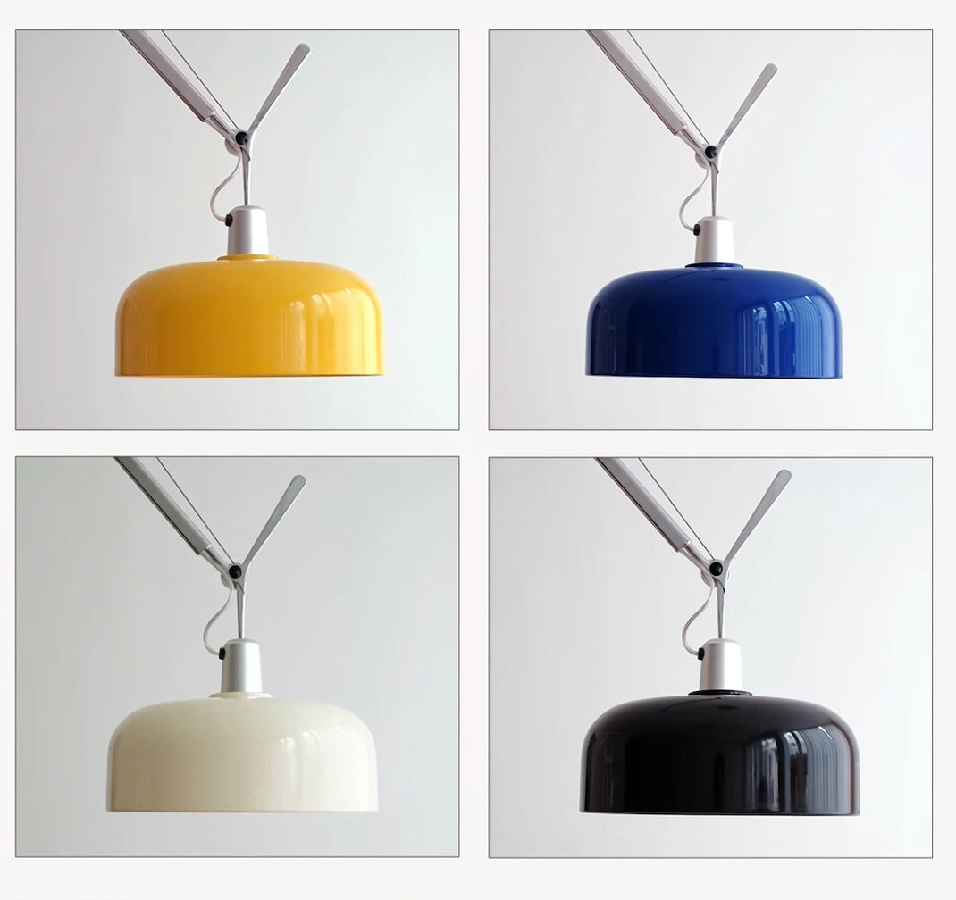 Rosso Curated Iron & Glass Pendant Light – spatial dining room perspective