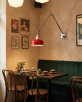 Rosso Swing Arm Curated Iron & Glass Wall Sconce – dimensional scale reference