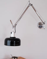 Rosso Swing Arm Curated Iron & Glass Wall Sconce – side angled contour profile