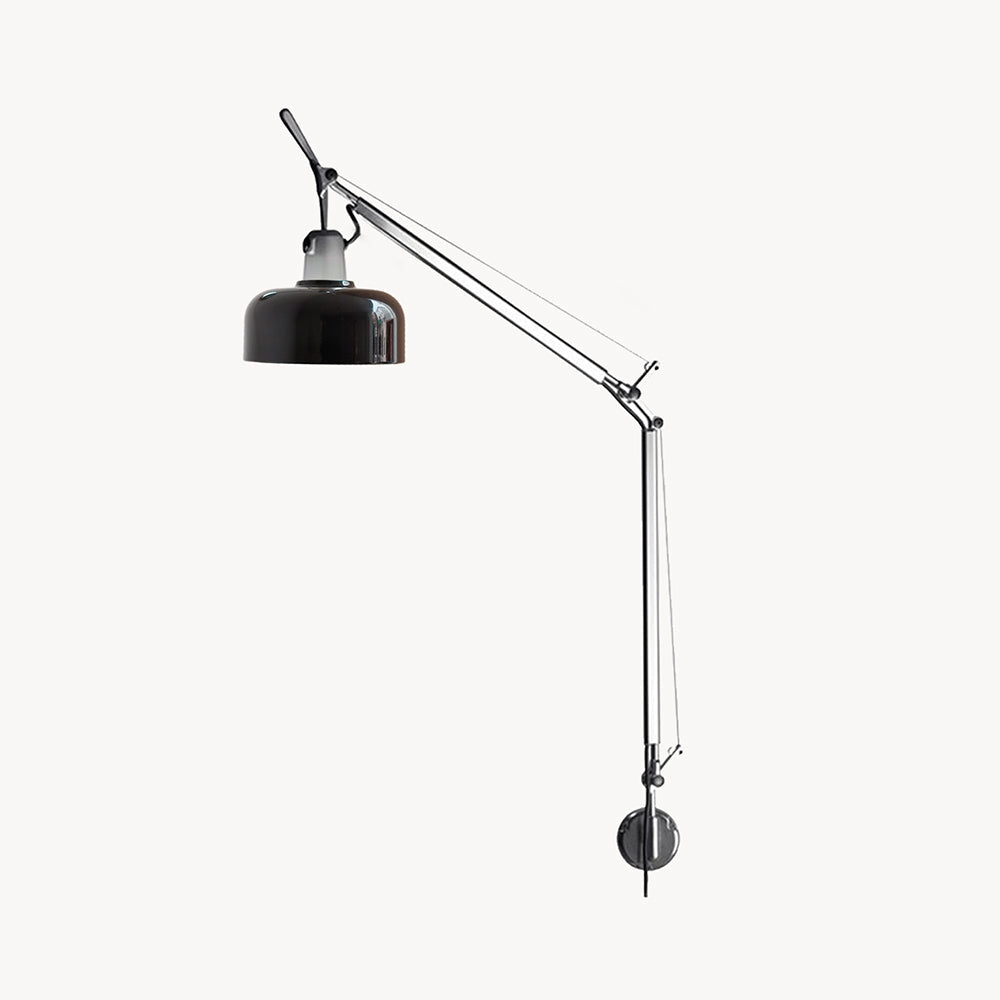 Rosso Swing Arm Curated Iron & Glass Wall Sconce – W 20cm x H 87cm  W 7.8 x H 34.2 finish configuration #1