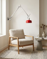 Rosso Swing Arm Curated Iron & Glass Wall Sconce – handcrafted surface texture