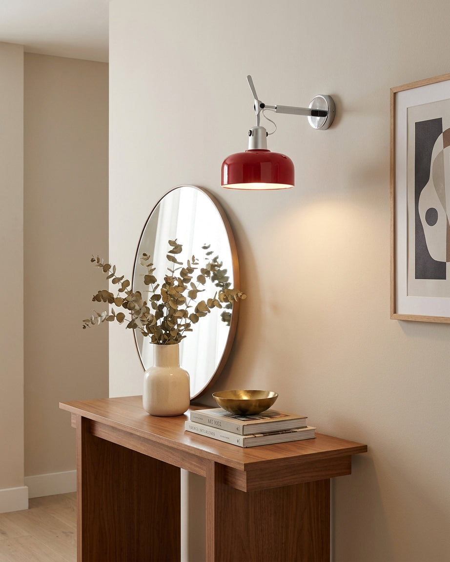 Rosso Curated Iron & Glass Wall Sconce – illuminated warm ambiance setting