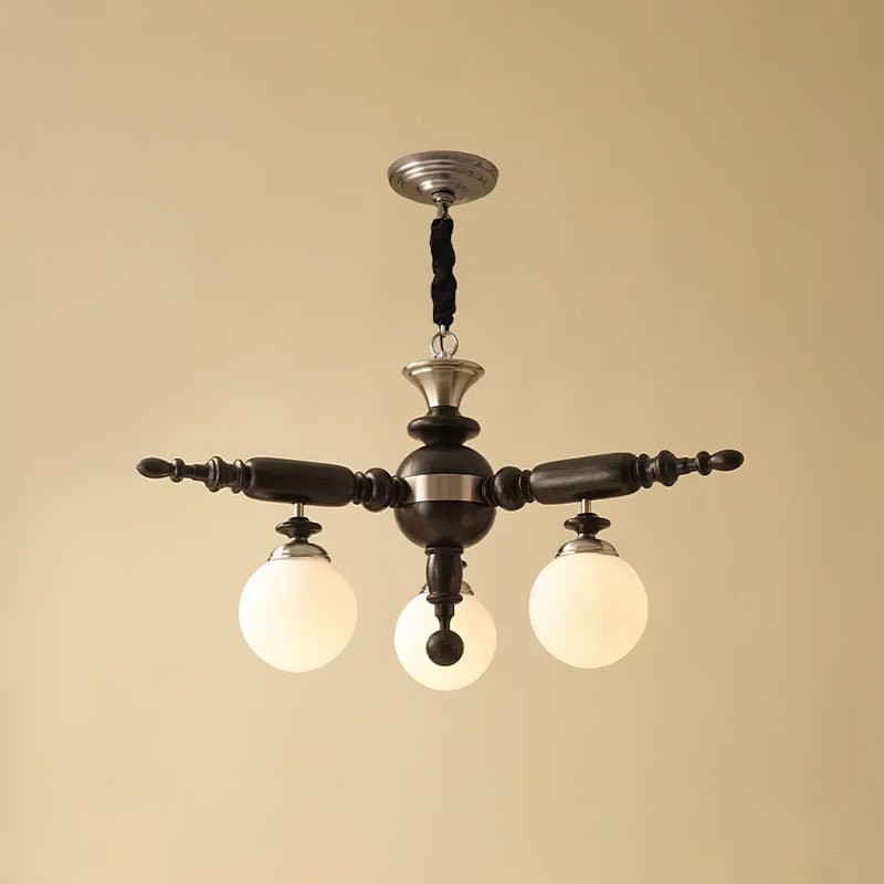Rotating Stick Curated Mouth-Blown Frosted Glass – 3 Heads ∅ 29.1 x H 13.4    Dia 74cm x H  finish configuration