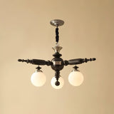 Rotating Stick Curated Mouth-Blown Frosted Glass – 3 Heads ∅ 29.1 x H 13.4    Dia 74cm x H  finish configuration