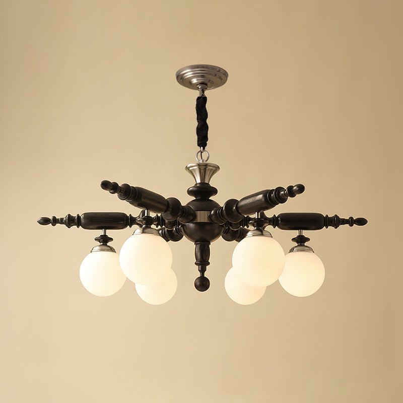 Rotating Stick Curated Mouth-Blown Frosted Glass – 6 Heads ∅ 40.2 x H 13.4  Dia 102cm x H 3 finish configuration