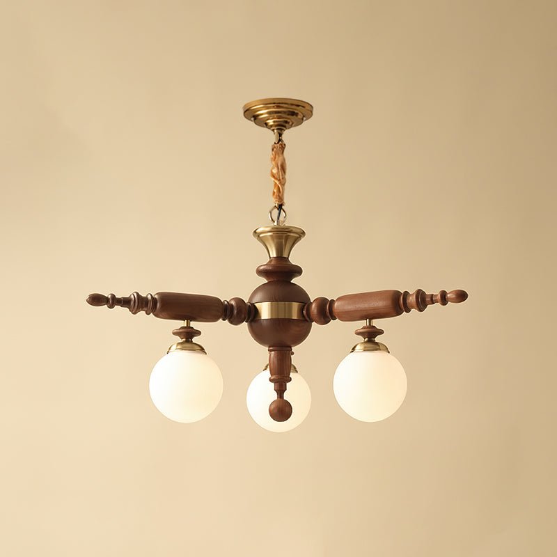 Rotating Stick Curated Mouth-Blown Frosted Glass – 3 Heads ∅ 29.1 x H 13.4    Dia 74cm x H  finish configuration #1