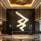 Chandelier View 10 | Marble & Solid Brass Rotating Box Chandelier | Grand Luxury Pendant Light for Villa & Dining Room | JINSHE | JINSHE