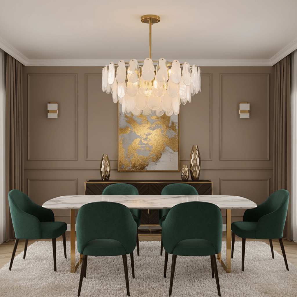 Round Cloud Glass Curated Mouth-Blown Frosted Gl – illuminated warm ambiance setting