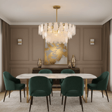 Round Cloud Glass Curated Mouth-Blown Frosted Gl – illuminated warm ambiance setting
