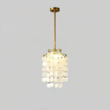 Round Shell Curated Iron & Glass Chandelier – architectural ceiling profile #1