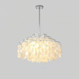 Round Shell Curated Iron & Glass Chandelier – structural canopy joint detail #1