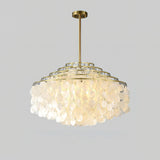 Round Shell Curated Iron & Glass Chandelier – 2 Layers ∅ 11 x H 17.7 finish configuration #1
