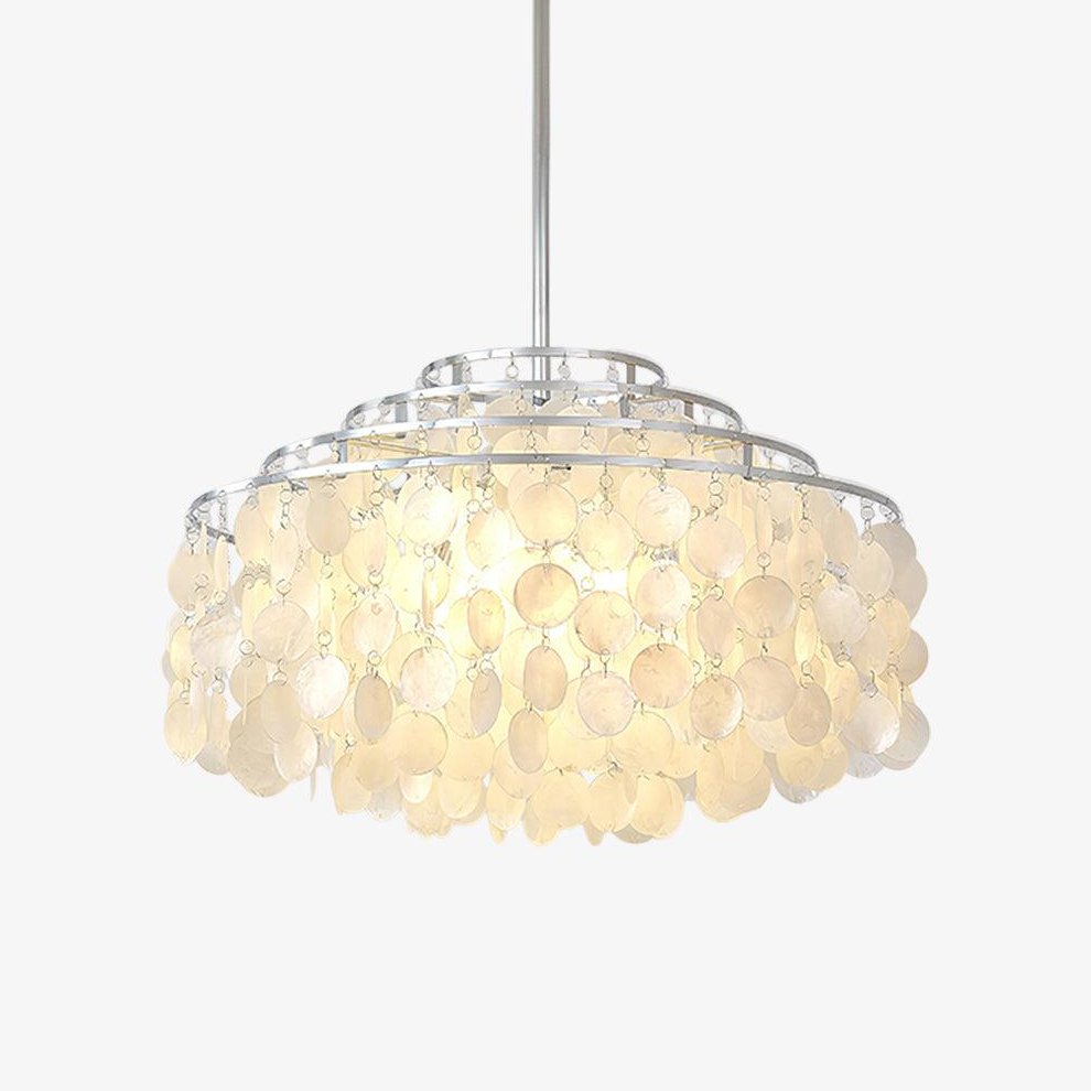 Round Shell Curated Iron & Glass Chandelier – Iron & Glass Chandelier