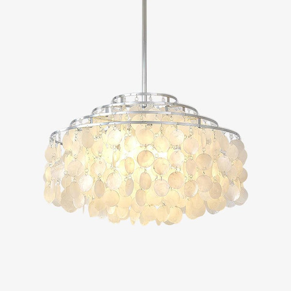 Round Shell Curated Iron & Glass Chandelier