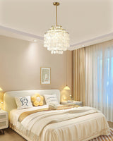 Round Shell Curated Iron & Glass Chandelier – structural canopy joint detail