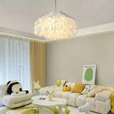 Round Shell Curated Iron & Glass Chandelier – architectural ceiling profile