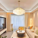 Iron & Glass craftsmanship detail on Round Shell Curated Iron & Glass Chandelier