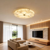 Spanish Alabaster Ceiling Light View 7 | Natural Spanish Alabaster Round Ceiling Light | Modern Luxury Lighting | JINSHE | JINSHE