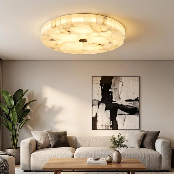 Round Alabaster Ceiling Light