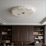 Spanish Alabaster Ceiling Light View 8 | Natural Spanish Alabaster Round Ceiling Light | Modern Luxury Lighting | JINSHE | JINSHE