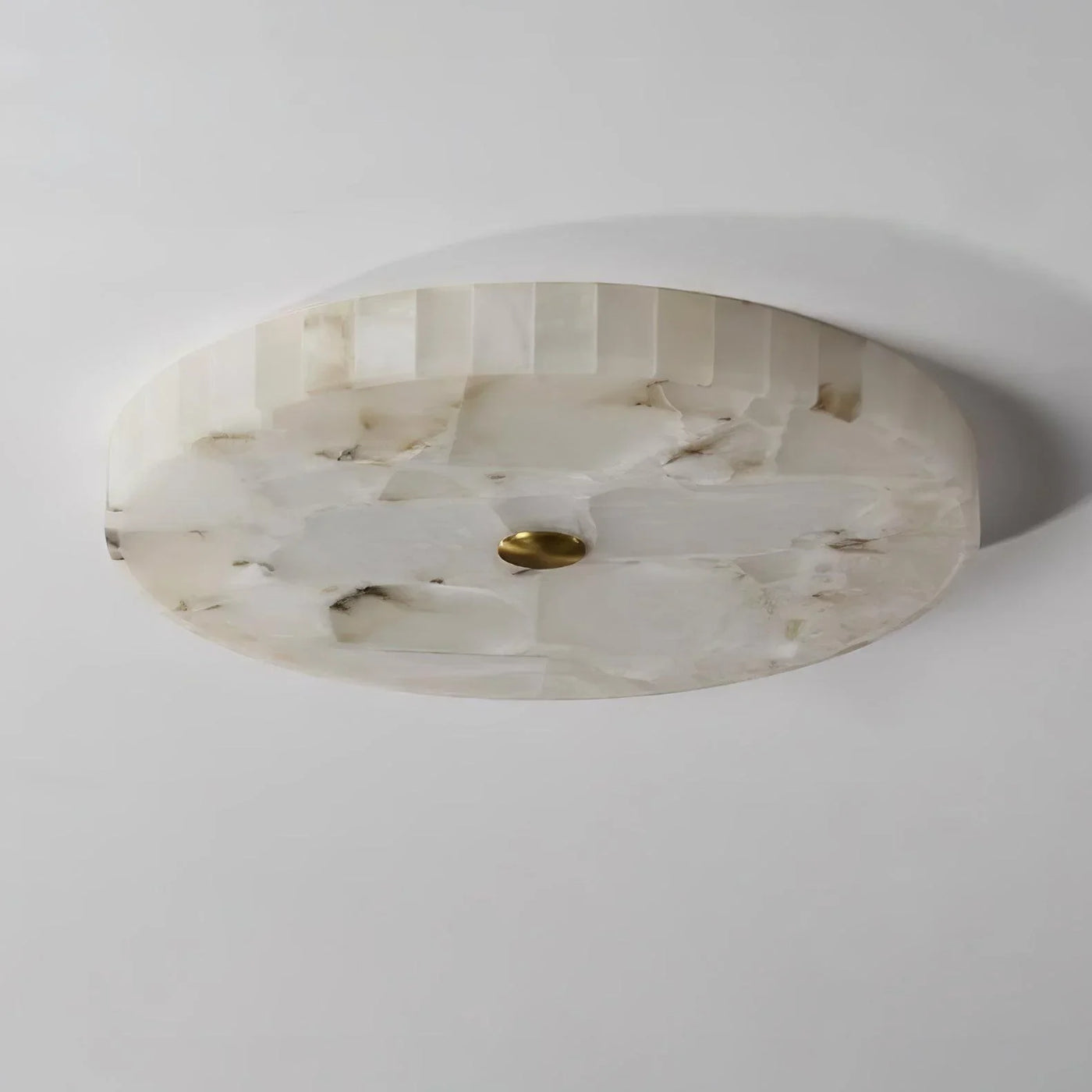 Spanish Alabaster Ceiling Light View 15 | Natural Spanish Alabaster Round Ceiling Light | Modern Luxury Lighting | JINSHE | JINSHE
