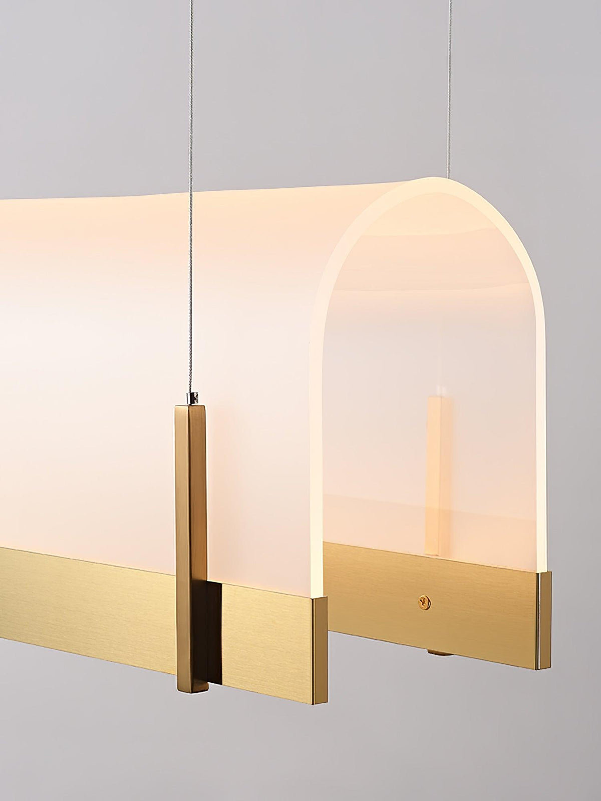 Round Arched Curated Optical Acrylic Chandelier – side angled contour profile